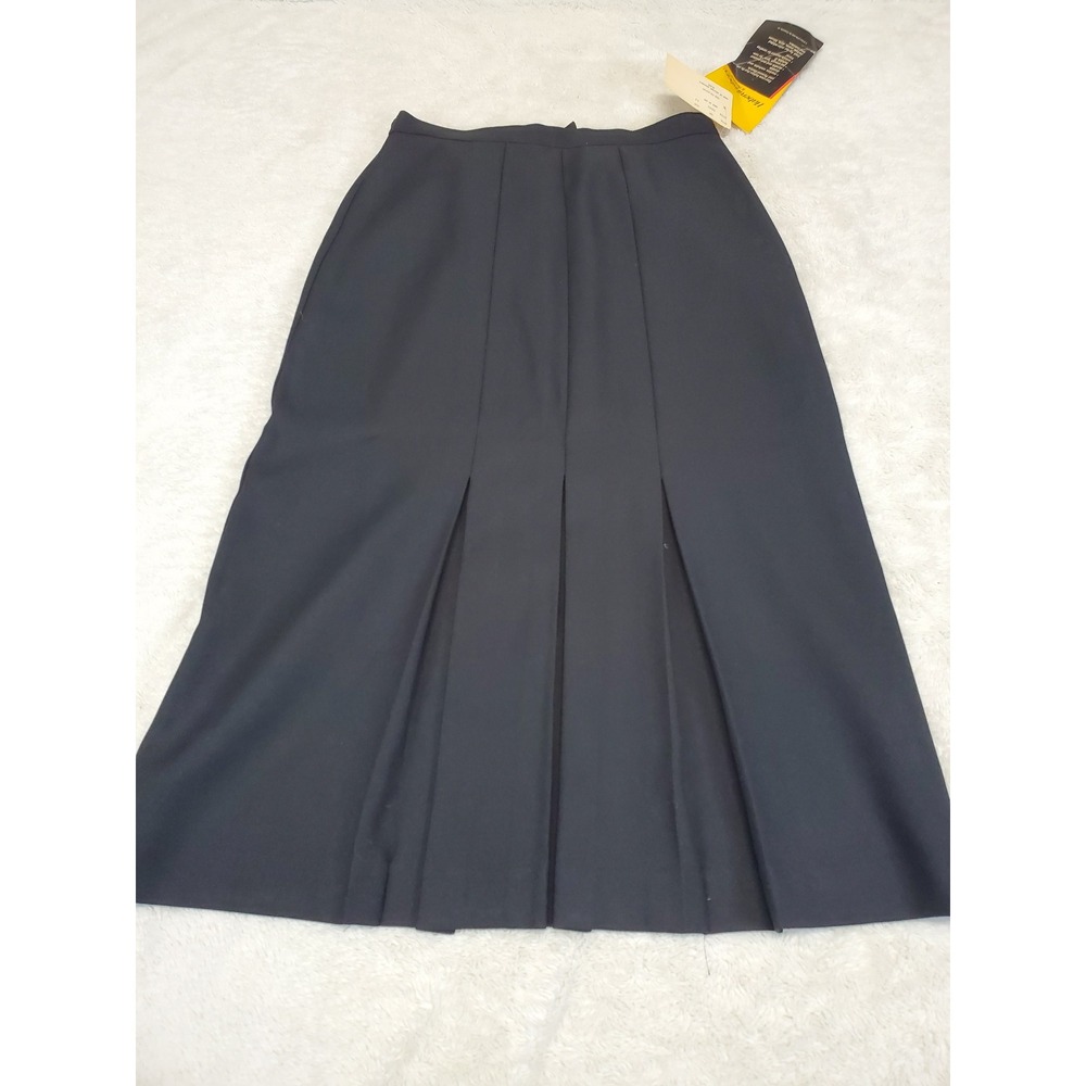NWT Vintage Haberdashery Black Basic Solid Office Work Classic Midi Skirt 12